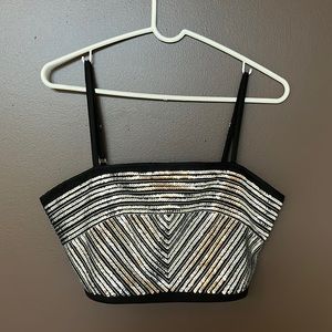 Bethany Mota, sequenced, crop top, black, Large